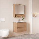 HERA MDF SLIM Wall Hung Vanity Cabinet Elegant Oak 