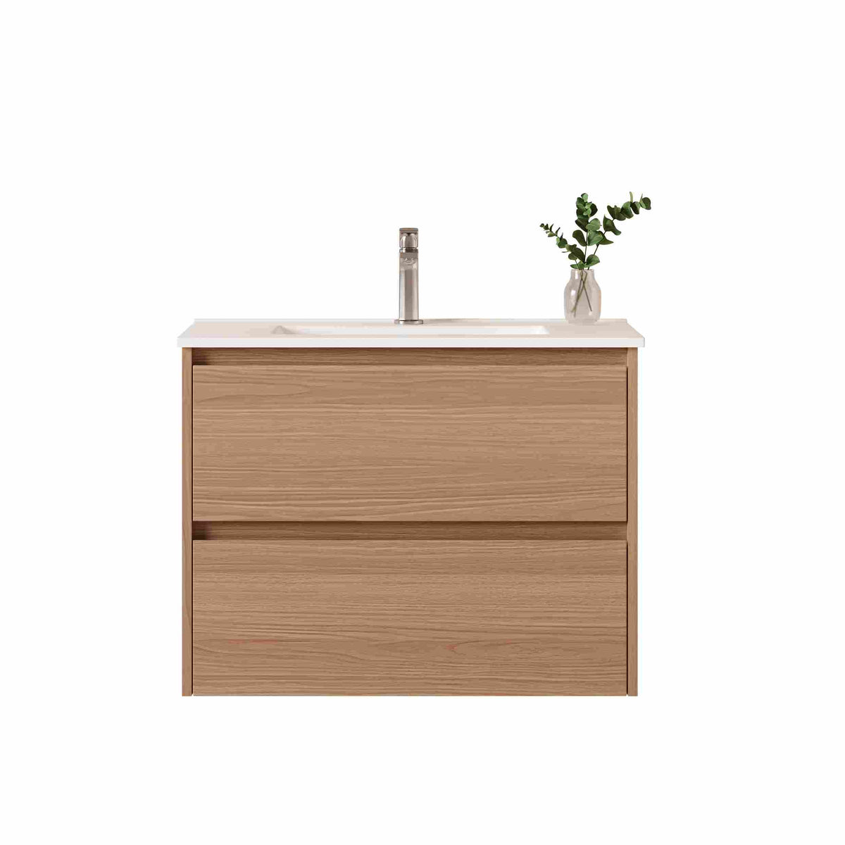 HERA MDF SLIM Wall Hung Vanity Cabinet Elegant Oak 