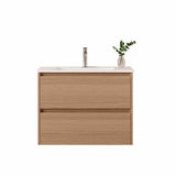 HERA MDF SLIM Wall Hung Vanity Cabinet Elegant Oak 
