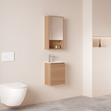 HERA MDF SLIM Wall Hung Vanity Cabinet Elegant Oak 