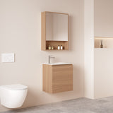 HERA MDF SLIM Wall Hung Vanity Cabinet Elegant Oak 