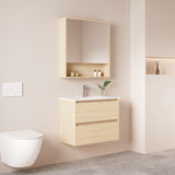 HERA MDF SLIM Wall Hung Vanity Cabinet Tas Oak