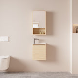 HERA MDF SLIM Wall Hung Vanity Cabinet Tas Oak