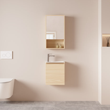 HERA MDF SLIM Wall Hung Vanity Cabinet Tas Oak