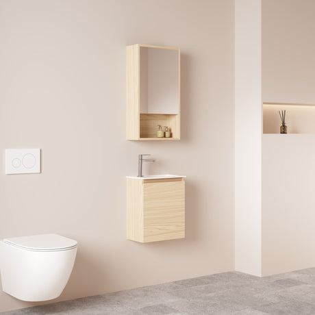 HERA MDF SLIM Wall Hung Vanity Cabinet Tas Oak