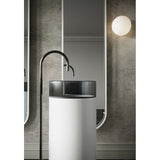 Hilton Solid Surface Free Standing Basin (Black & Matte White) - Clearance