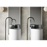Hilton Solid Surface Free Standing Basin (Black & Matte White) - Clearance