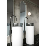 Hilton Solid Surface Free Standing Basin (Black & Matte White) - Clearance