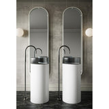 Hilton Solid Surface Free Standing Basin (Black & Matte White) - Clearance