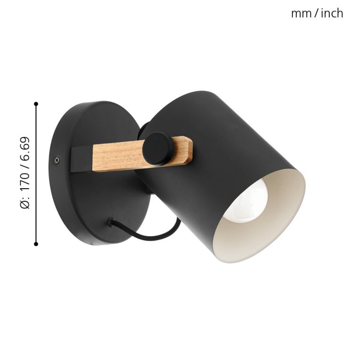 HORNWOOD Wall Light Steel Black