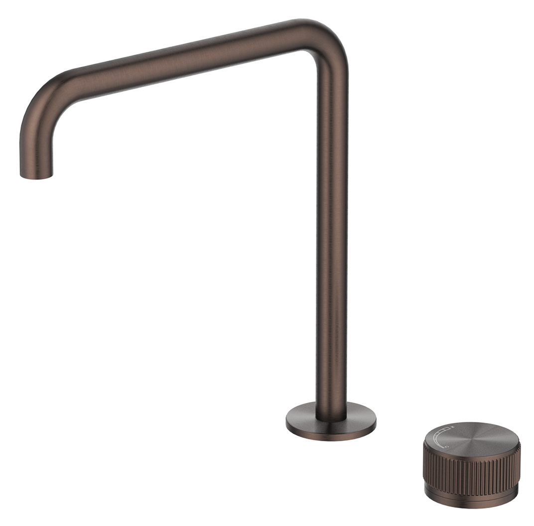 Mica fluted soft-square hob sink/basin mixer set