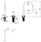 Mica fluted pull-out hob mixer set