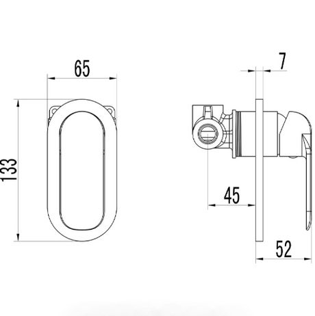 Kara Wall Mixer - Technical Drawing