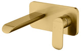 Kara Wall Basin Mixer - Brushed Gold