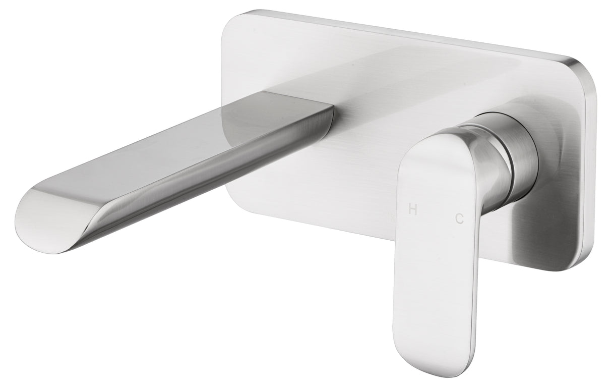 Kara Wall Basin Mixer - Brushed Nickel