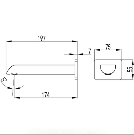 Kara Bath Spout Curved Tip