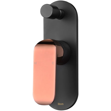 Kara Wall Mixer with Diverter - Black & Rose Gold