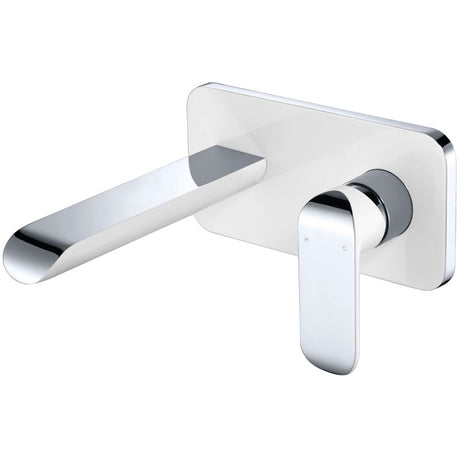 Kara Wall Basin Mixer - Chrome & White