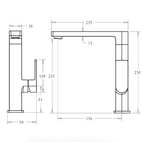 Flores Sink Mixer - Matte Black