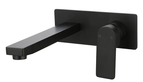 Flores Wall Basin Mixer - Matte Black