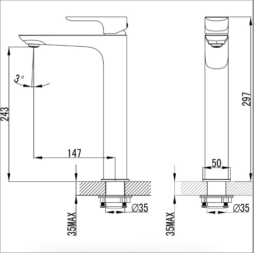 Banda High Rise Basin Mixer (Chrome)