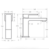 Ceram Basin Mixer - Technical Drawing