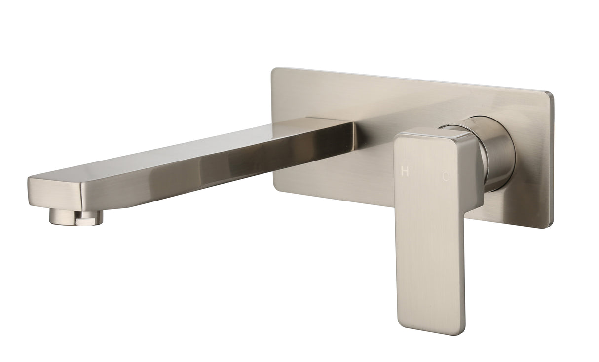 Ceram Wall Basin Mixer - Brushed Nickel