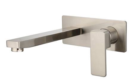 Ceram Wall Basin Mixer - Brushed Nickel