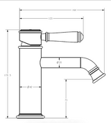 Clasico New Basin Mixer HYB868-203A - Technical Drawing