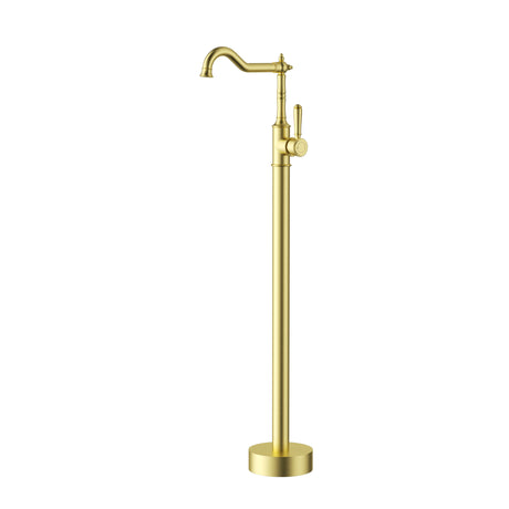 Clasico Free Standing Bath Mixer - Brass Handle - Brushed Gold