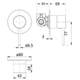 Hali Wall Mixer - Brushed Nickel Technical Drawing