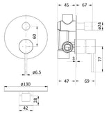 Hali Wall Mixer with Diverter - Brushed Nickel