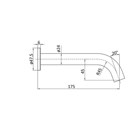 Hali Curved - Bath Spout