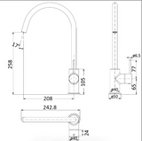 Hali Sink Mixer-Lead free Drawing