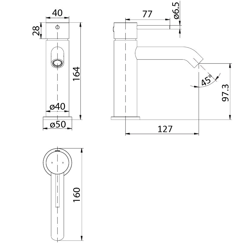 Hali Straight Spout Basin Mixer