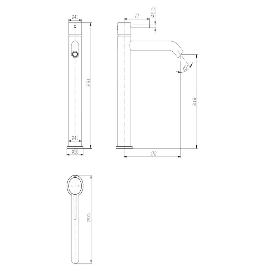 Hali Straight Spout Tall Basin Mixer