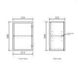 Hampshire Black Laundry Wall Cabinet (415x322x600) Drawing