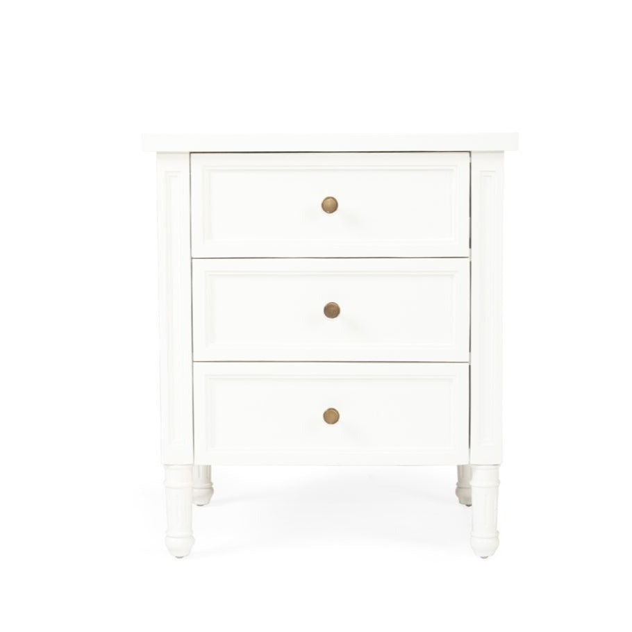 Hampton Cane Bedside Table – 3 Drawer – Whitley - 0.57m