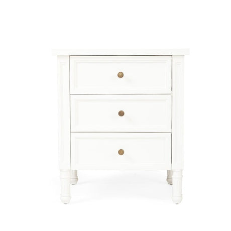 Hampton Cane Bedside Table – 3 Drawer – Whitley - 0.57m