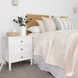 Hampton Cane Bedside Table – 3 Drawer – Whitley - 0.57m