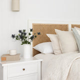 Hampton Cane Bedside Table – 3 Drawer – Whitley - 0.57m