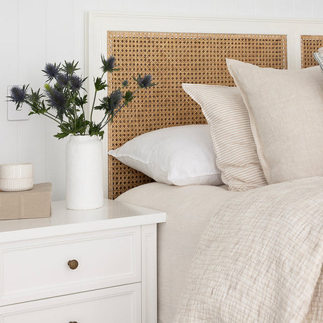 Hampton Cane Bedside Table – 3 Drawer – Whitley - 0.57m