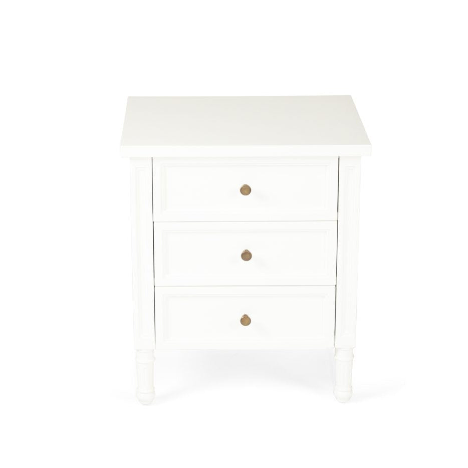 Hampton Cane Bedside Table – 3 Drawer – Whitley - 0.57m