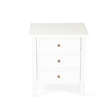 Hampton Cane Bedside Table – 3 Drawer – Whitley - 0.57m