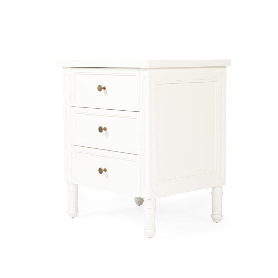 Hampton Cane Bedside Table – 3 Drawer – Whitley - 0.57m