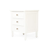 Hampton Cane Bedside Table – 3 Drawer – Whitley - 0.57m