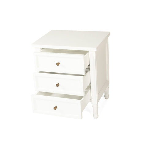 Hampton Cane Bedside Table – 3 Drawer – Whitley - 0.57m