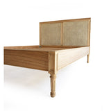 Hampton Cane Cedar Bed – Queen Size – Low End – Weathered Oak - 1.65m