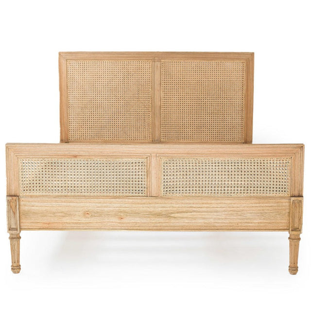 Hampton Cane Cedar Bed – Queen Size – Weathered Oak - 1.65m