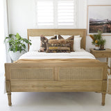 Hampton Cane Cedar Bed – Queen Size – Weathered Oak - 1.65m